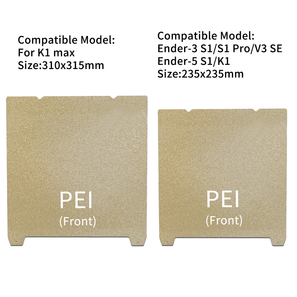 Pegatina PEI de doble cara para impresora 3d, placa de plataforma de acero de resorte, 235/257/310/315mm, Ender3/Ender3V3 SE/K1/K1 Max Labx1 p1p