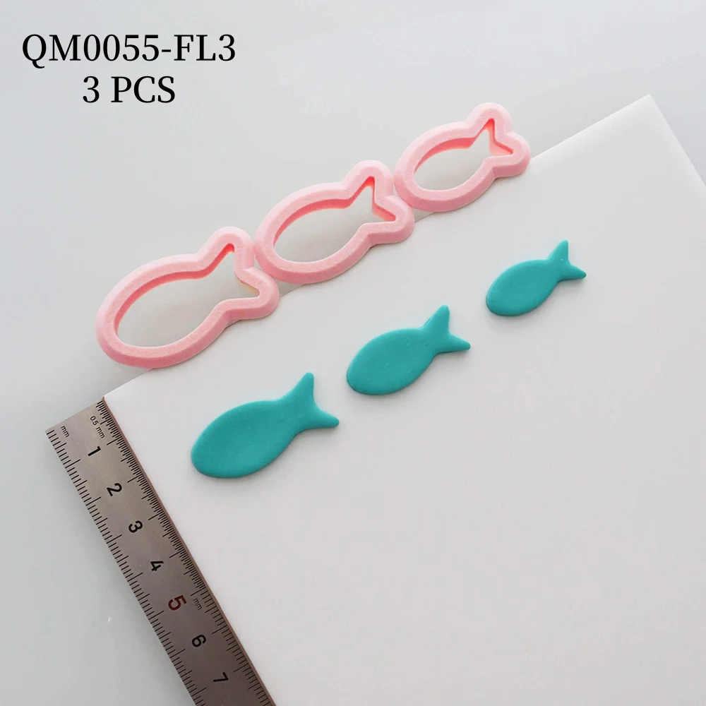 3 Sizes Cute Fish Soft Pottery Polymer Clay Cutter | Earrings Cutting Mold | DIY Earring Jewelry Pendant Clay Cutters Tools