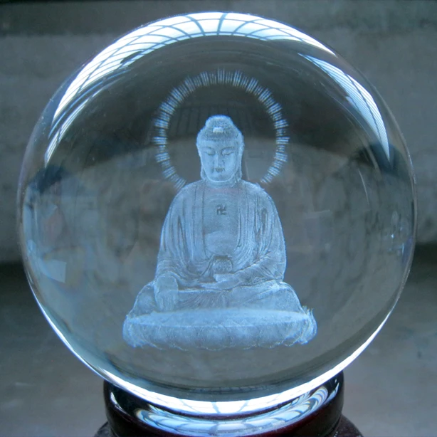 Wholesale Buddha # efficacious The town HOME House Talisman- Buddhist 3D the Buddha Buddha bless Crystal ball statue