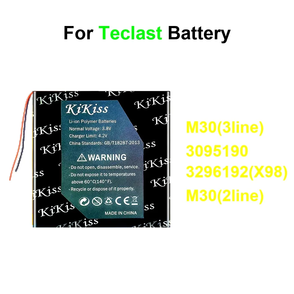 

Аккумулятор для планшета Teclast 3G M30 X98 2 3 Wire X 98, 8900-11100 мАч, M302line 3095190 3296192X98 M303line