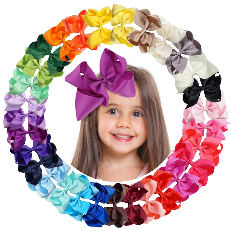 

Children Hair Bow Clips Solid Color Bubbles Grosgrain Bowknots Hair Barrette Large Bows 6inch Headwear for Girls Kids 10pcs/lot