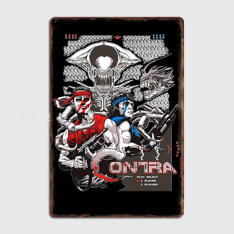 Proud Contra gaming Shirt Video Game Poster Metal Plaque Tin Sign Custom Game Club Home Decor Room Decoration Kitchen Wall Decor