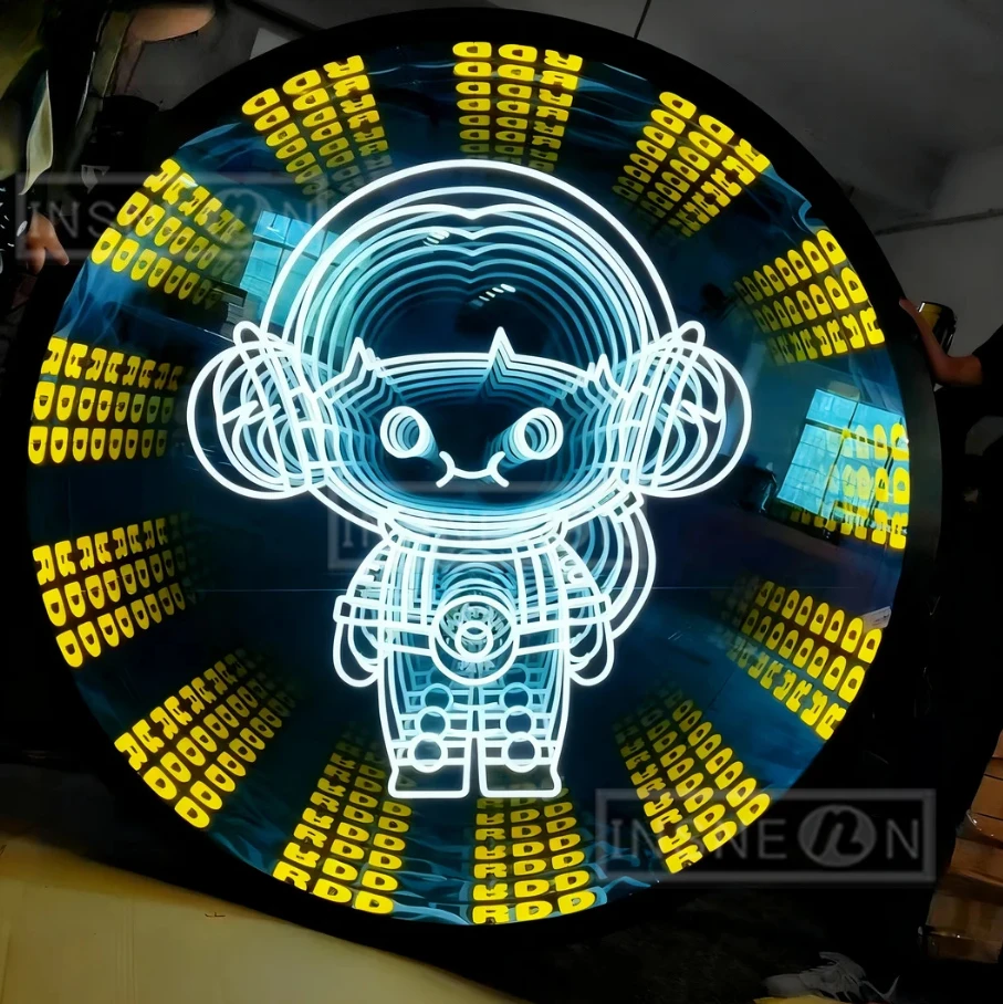 

Зеркальная стена бесконечности с буквами, светодиодные вывески, коробка с логотипом, 3D-свет, светящееся отражение, коммерческая настройка, рекламный световой короб