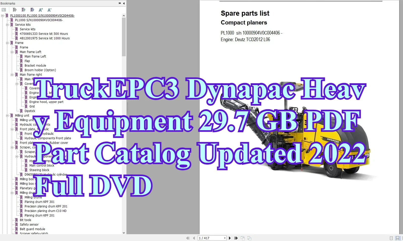 

TruckEPC3 Dynapac Heavy Equipment, 29,7 ГБ, PDF-деталь, каталог, обновленный, 2022, полный DVD