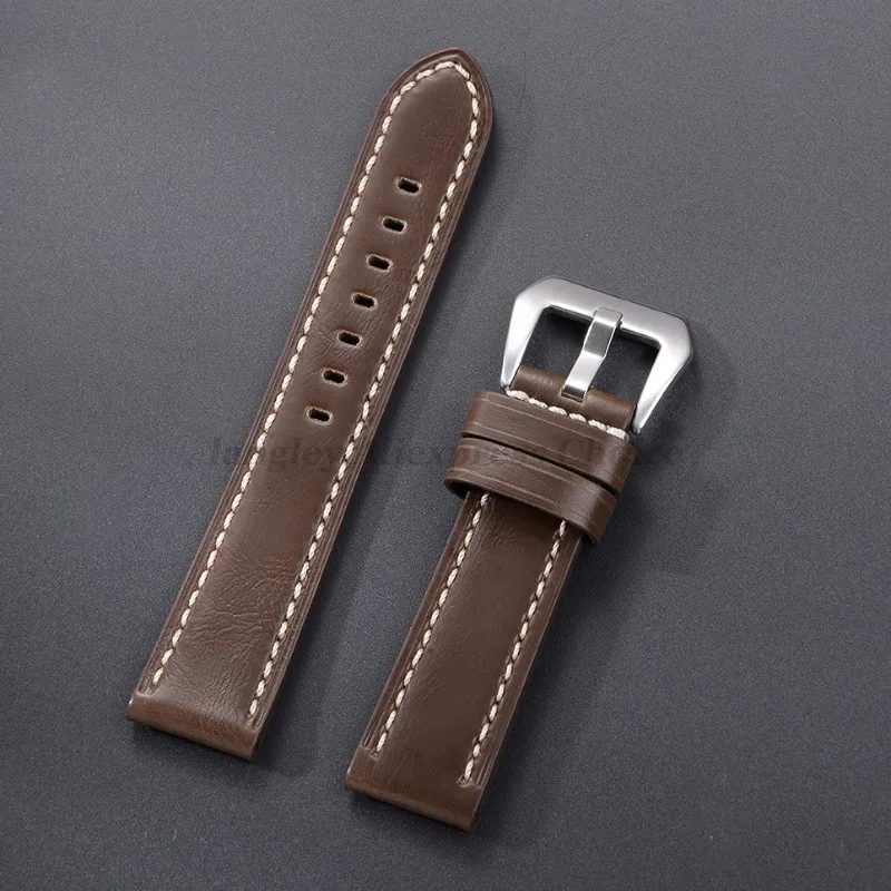 Crazy Horse Leather Watchband Bracelet Vintage Watch Strap For Women Men 20mm 22mm 24mm 26mm for Omega for Panerai Wrist Bands