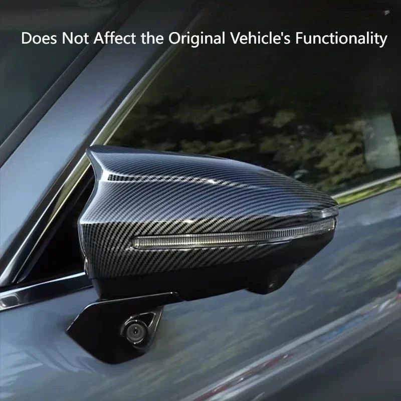 For Zeekr 001 2021-2025 Black Ox Horn Rearview Mirror Cover Housing Exterior Modification Accessories