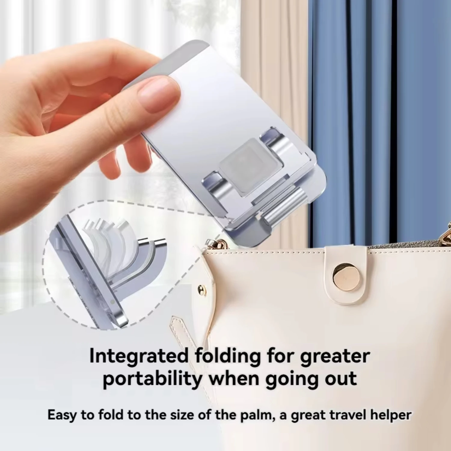 ultra-thin aluminum alloy desktop mobile phone stand metal aluminum alloy lazy portable lifting folding bedside stand