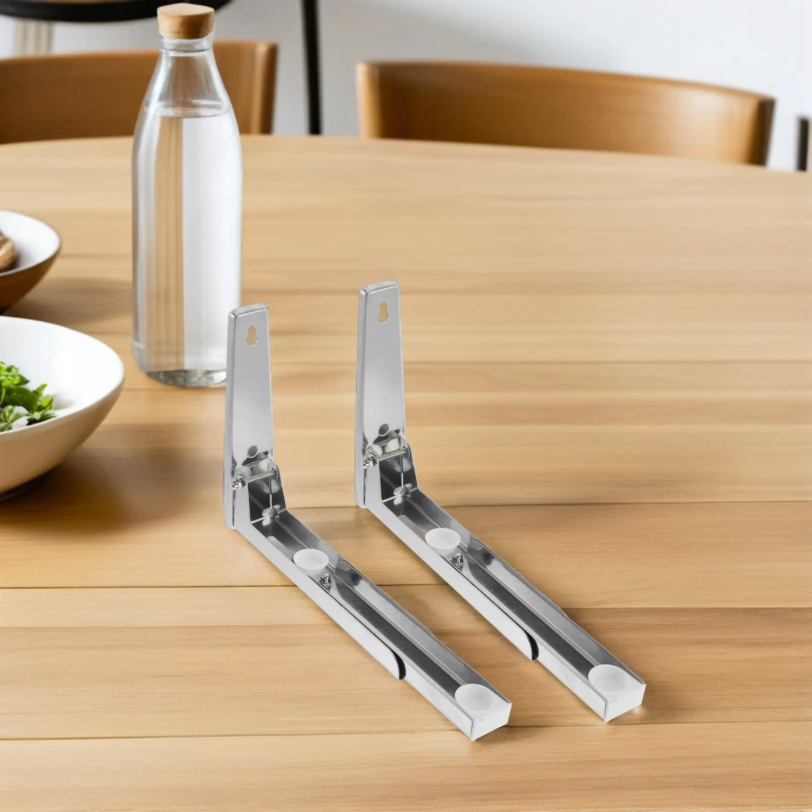 

1Set Microwave Wall Mount Adjustable Foldable Stainless Steel Rack Kitchen Storage Shelf Wall Mounted Bracket Microwave Oven