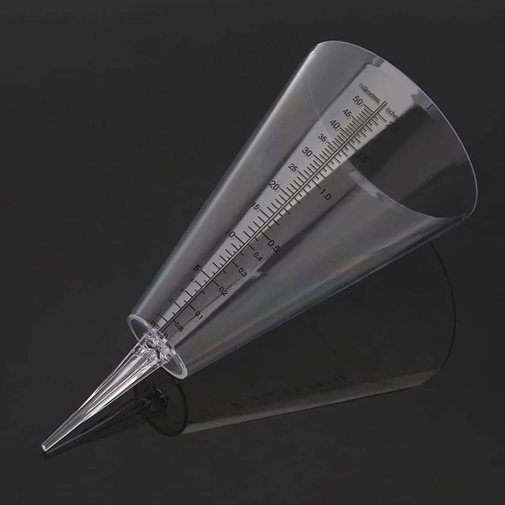 

Easy to Read Scale Rain Meter Glass Cone Transparent Measuring Cup