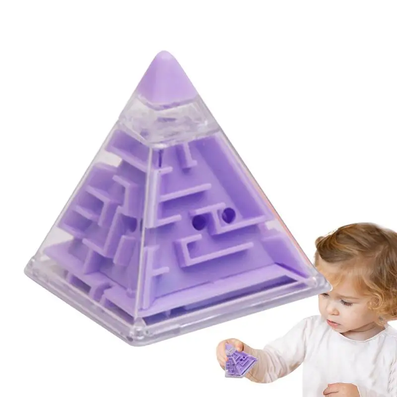 Mini Cubo de laberinto 3D, rompecabezas de pirámide, juegos educativos portátiles, rompecabezas para niños, favores de fiesta de cumpleaños