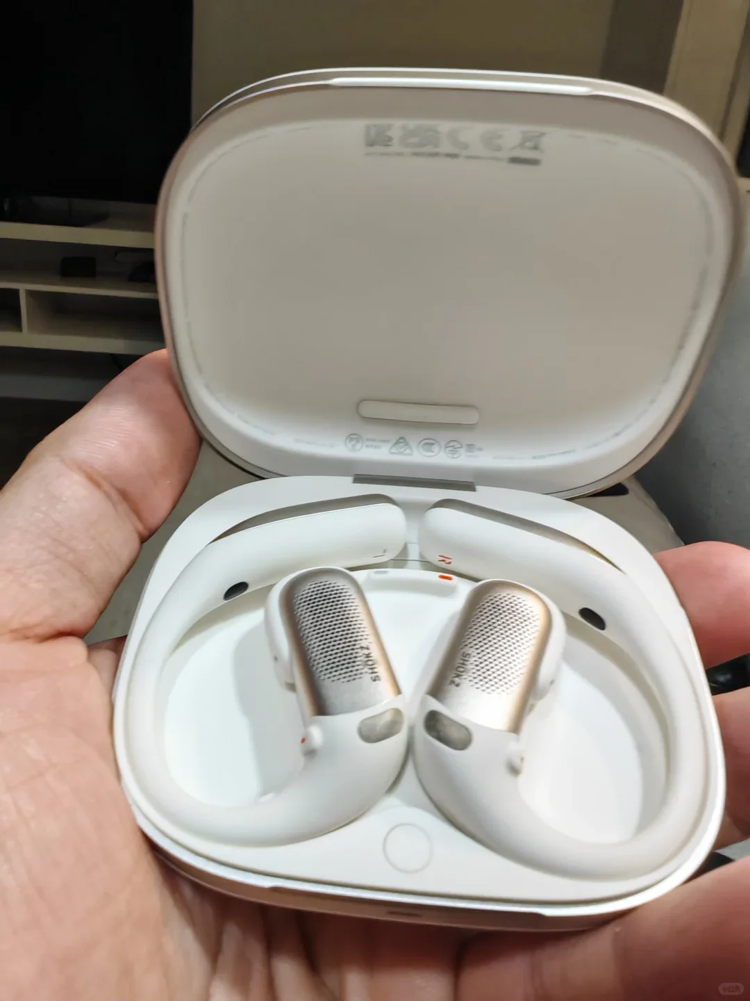 Originele SHOKZ OpenFit Pro Open T010 Open-Ear Bluetooth Hoofdtelefoon SuperBoost ™ Open-ear ruisonderdrukking Dolby Atmos Hoofdtracking 50 uur batterijduur Draadloos opladen IP55 AI-oproepen