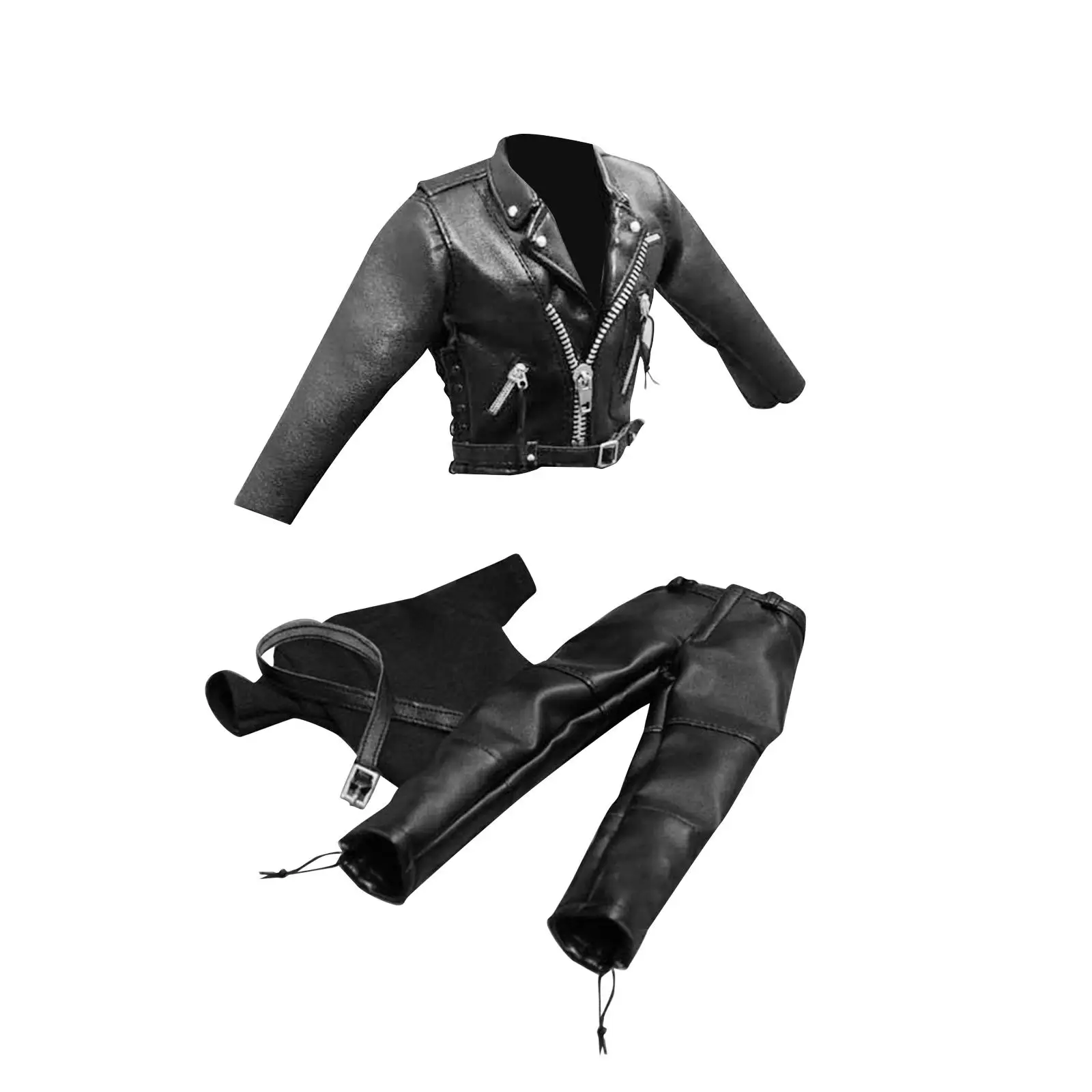 

1/6 PU Leather Jacket Outfit Trendy Outfit for 12’’ Action Figures Accessory