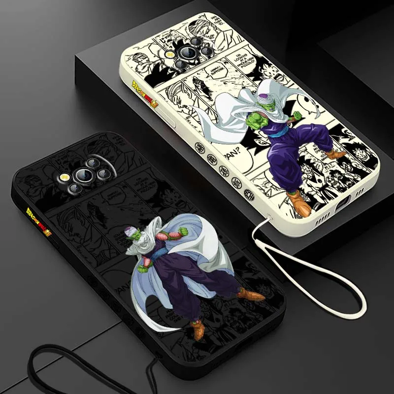 

D-Dragon Ball Anime Piccolo For Xiaomi Poco X6 X5 X4 X3 M6 M5 M3 F6 F5 F4 F3 GT Pro 5G Liquid Left Rope Phone case Cover
