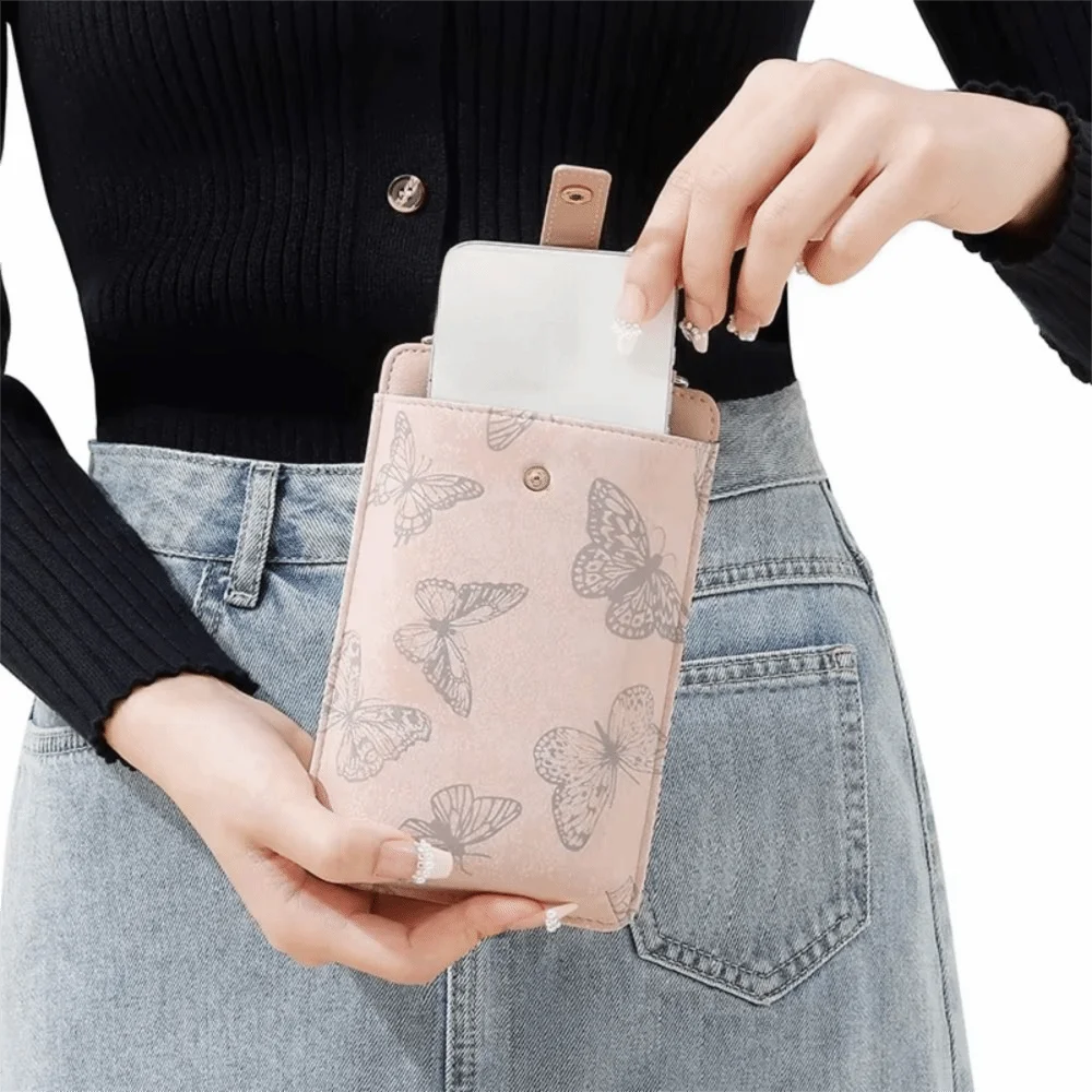 

Butterfly Mobile Phone Bag Multifunctional PU Leather Phone Crossbody Bag Hanging Wallet Fashion Women's Messenger Bag Lady
