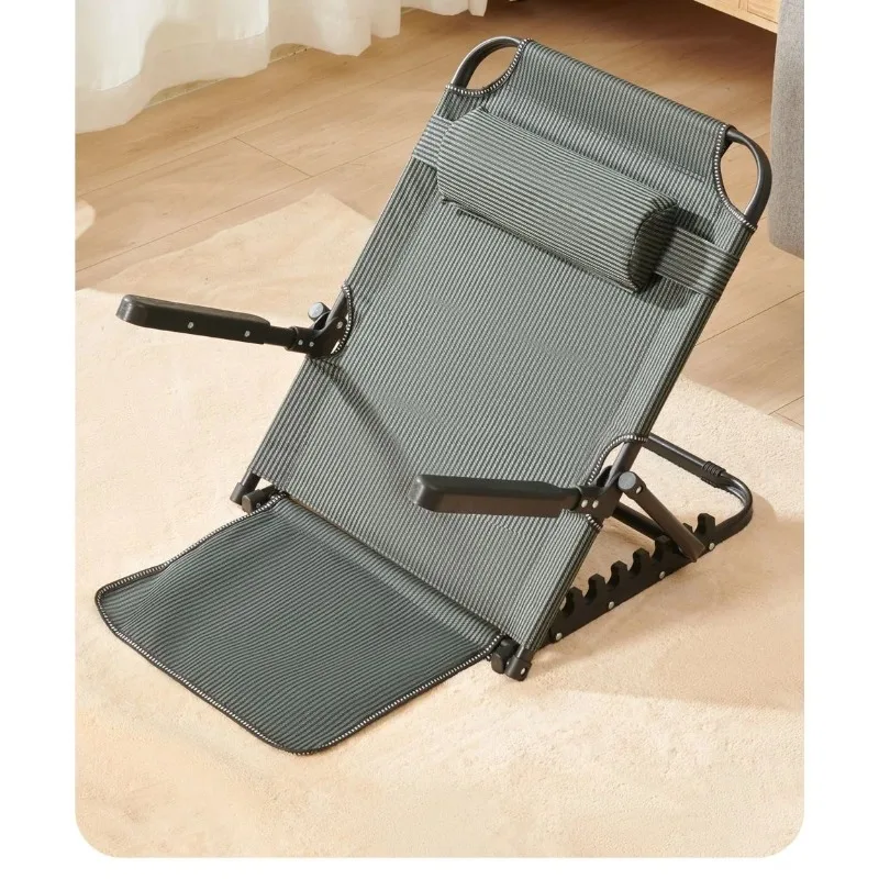 The lazy Bed Backrest Chair for Midday Rest Foldable Backrest for Tatami Balcony Simple Lounge Chair Multi Angle Adjustable Seat