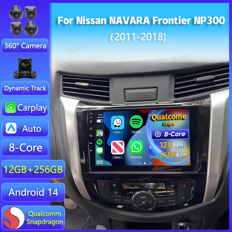 Android 14 Carplay Auto Car Radio For Nissan NAVARA Frontier NP300 2011 - 2018 Multimedia GPS Video Player Stereo 2din Head Unit