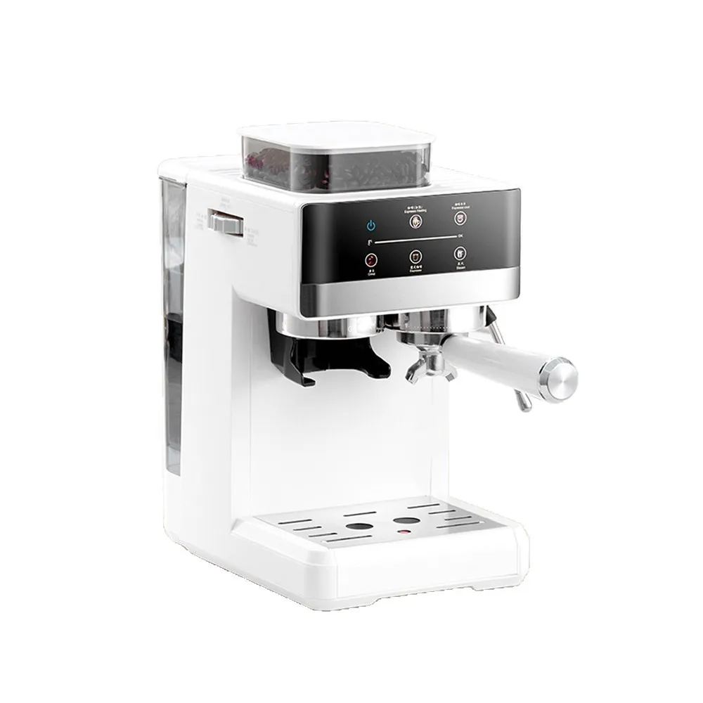 Small grinding integrated Italian semi-automatic coffee machine household hot and cold double milk foam machine