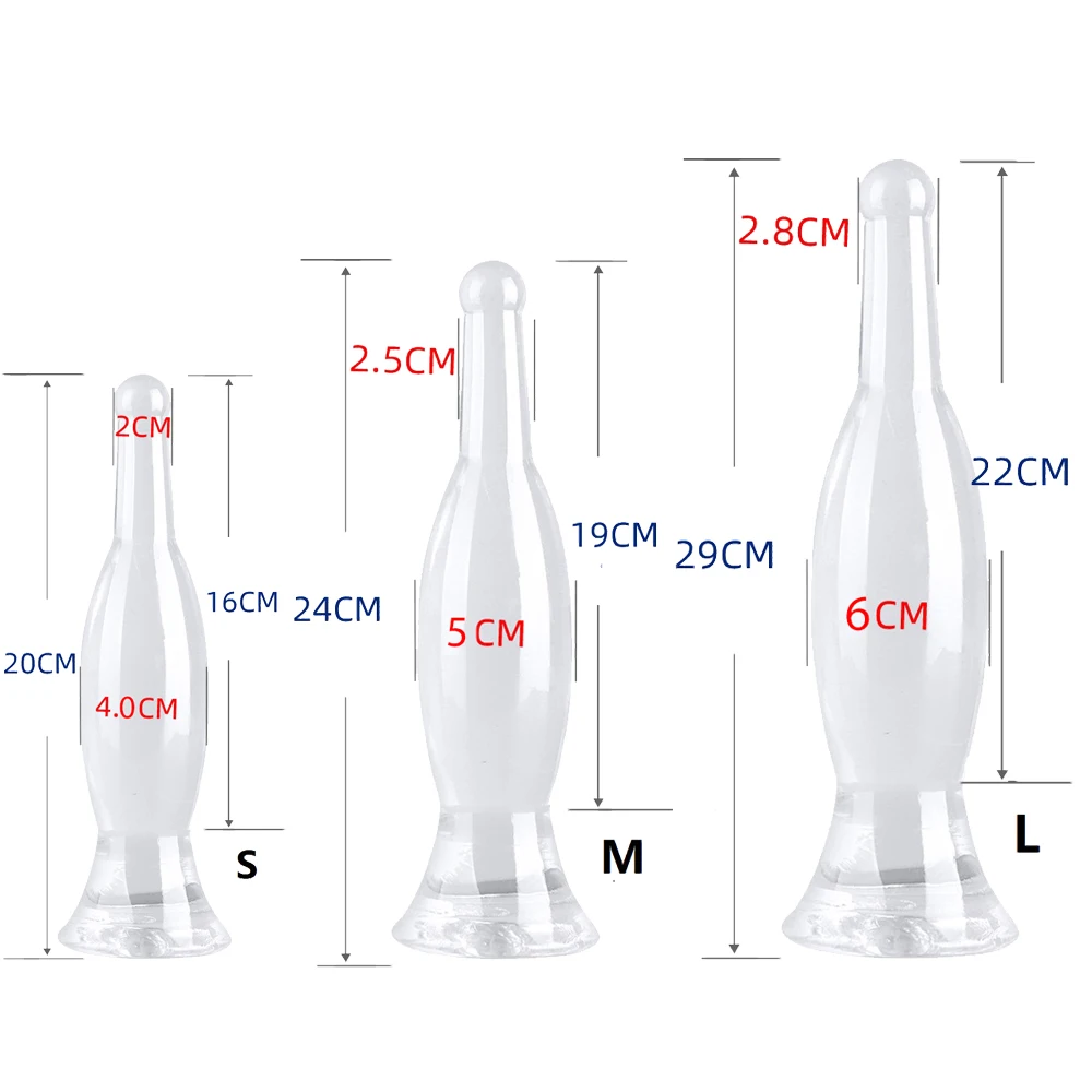 29cm Crystal Blue Vase Anal Plug Butt Plug Health Soft TPE Material Beer Bottle Shape Anal Dildo Adult Anal Sex Toys For Women