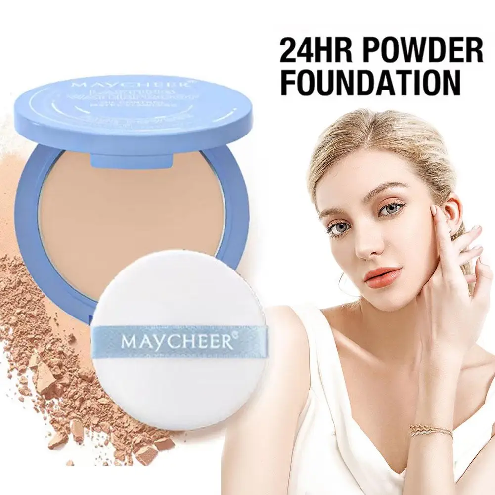 Silk Soft Mist Powder Cake Long-lasting Waterproof Powder Oil Texture Smooth Lady Control Polvo Sace Powder Press Face N8Q4