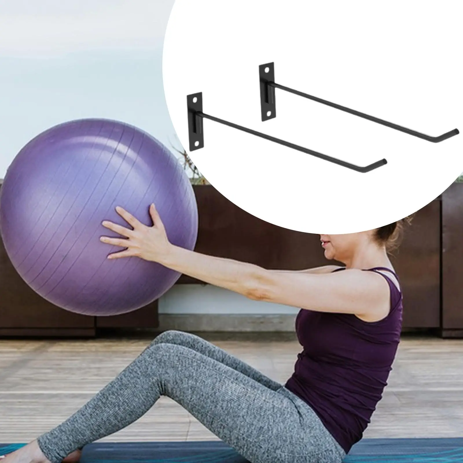 Organizador de soporte de pelota de Yoga, 2 uds., para barra de pelota de estabilidad, baloncesto