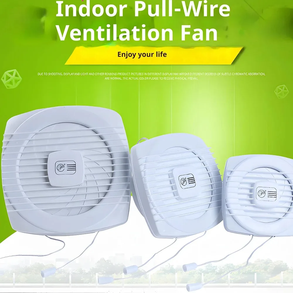 Extractor de escape fuerte con ventilación silenciosa, 220V, 4/6/7 pulgadas, 110/150/180mm, para ventana, pared, baño, baño, cocina montada