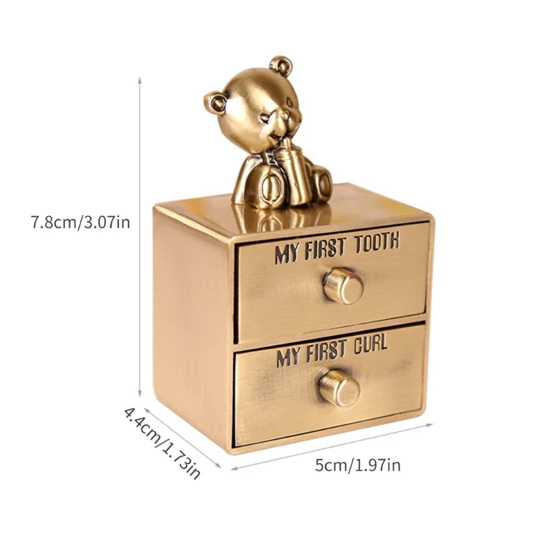 Caja recuerdos para primeros dientes y rizos del bebé, caja colección para niños