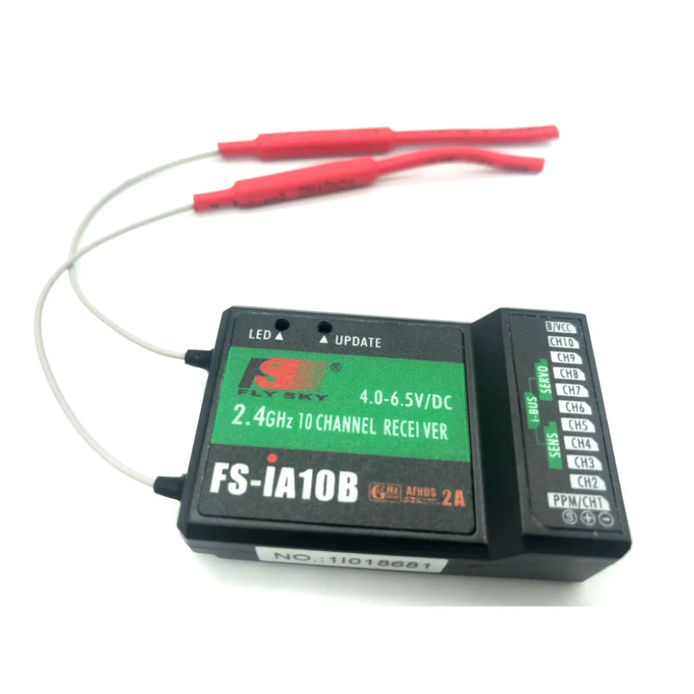 Flysky 2.4G 10CH FS-iA10B 10 Channels Receiver FS IA10B for Transmitter FS-I10 FS-I6S FPV RC Helicopter Quadcopter Aircraft