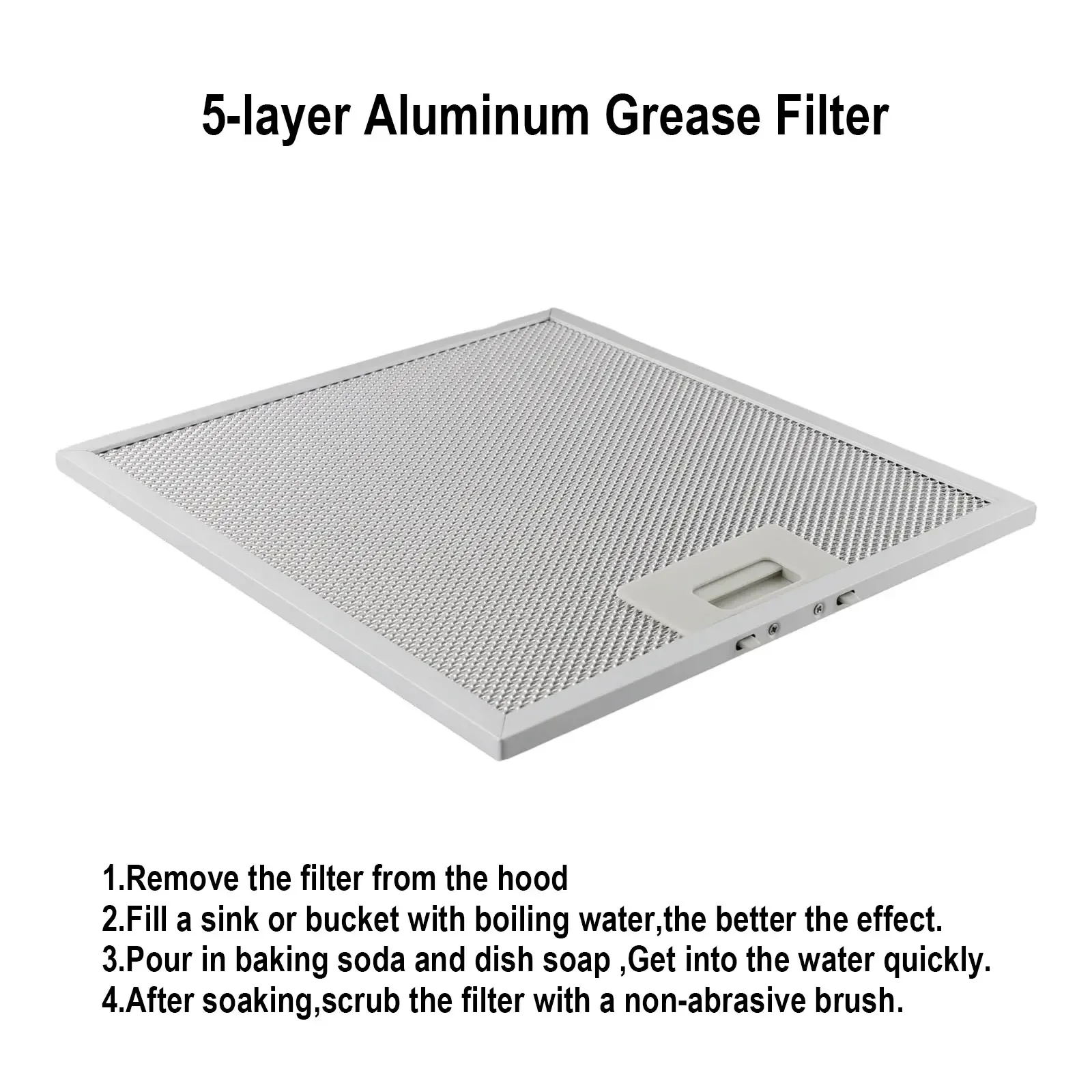 Extractor Filter Metal Mesh Extractor 5 Layers Of Filtration Effective Filtration High-quality Material 296x276x9mm