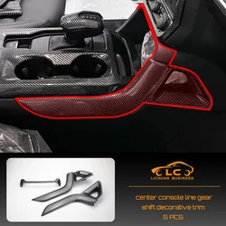 ABS Carbon Fiber Color Gear Shift Decorative Trim Center Console Line for Ford Ranger Everest 2023