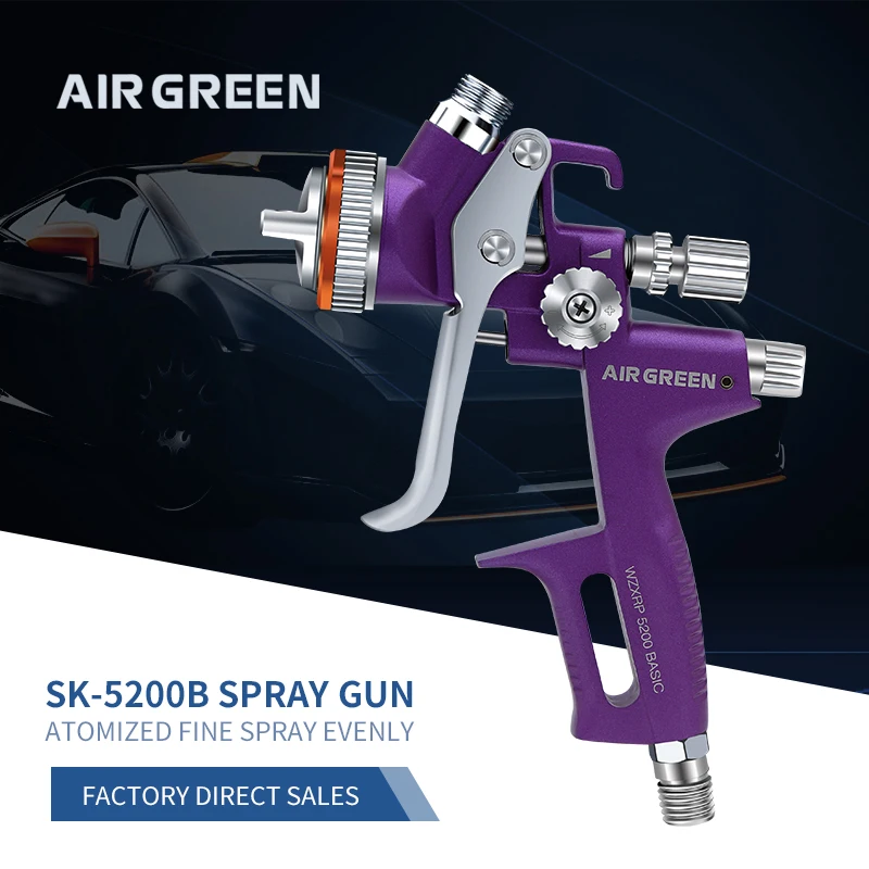 Imagem -02 - Pistola com Bico para Proteção Ambiental Reparação de Pintura do Carro Pulverizador de Revestimento Novo Roxo 1.3 mm Sk5200b