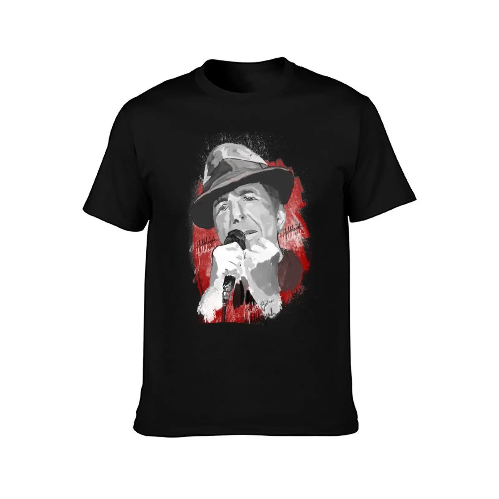 Hallelujah - Leonard Cohen T-Shirt, Summer Casual Cotton Tee, Oversized Streetwear Tops, Vintage Graphic Print, Unisex Men Women