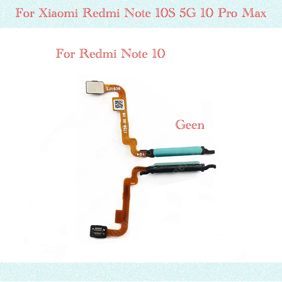 For Xiaomi Redmi Note 10 Pro 10s 10 4G 5G Fingerprint Sensor Home Return Key Menu Button Flex Ribbon Cable