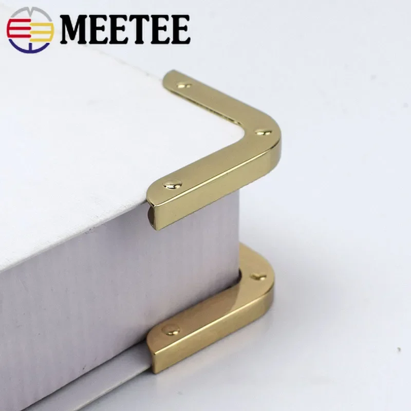 2/4/10Pcs Meetee 40mm Bag Corner with Screw Decoration Hardware Accessories for Handbag Edge Protection Metal Hook Buckle BF215