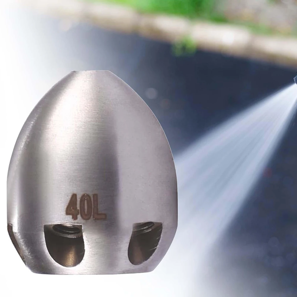 1pc Drain Jetter Nozzle 40L Output For Heavy Dirty Cleaning Pipe Flushing Stainless Steel Hose Attachment Wi Thread G1/2 G3/8inc