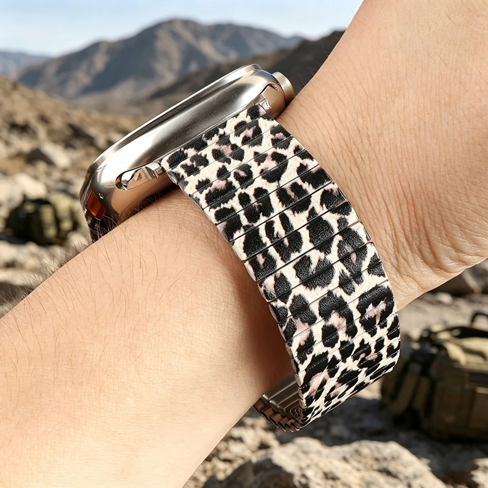 Multi Colored Elastic Stainless Steel Band for Apple Watch Ultra 4/3/2 49mm IWatch Series 12 11 10 9 8 SE 7 6 5 4 Color Strap