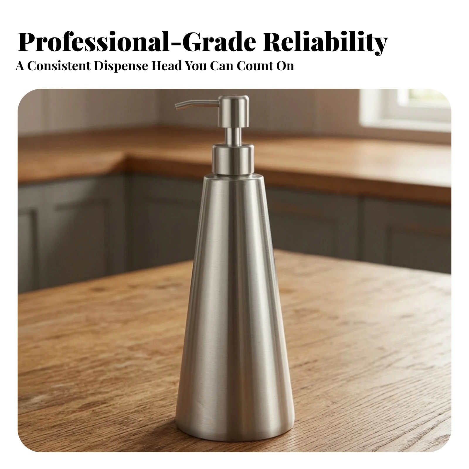 Liquid Soap Dispenser Rust Proof Soap Dispenser with Pump Bathroom Accessory Long-Lasting Stylish for Kitchen, Hotel