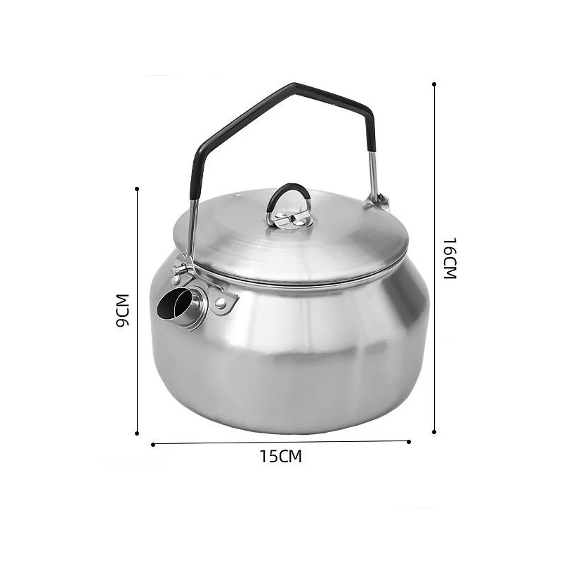 30ml/160ml/1.1L Stainless Steel Water Cup with Black Leather Outdoor Portable Water Kettle Set Large Capacity Camping Water Cup