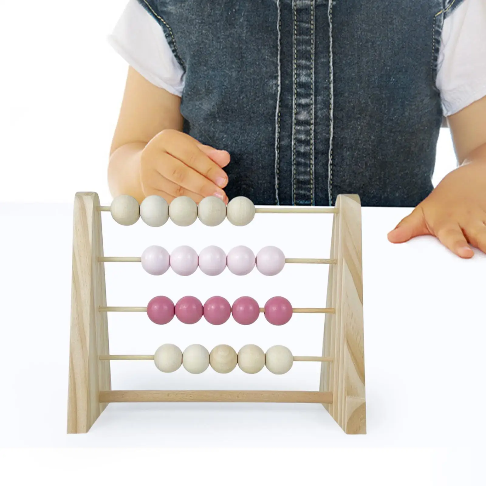 Wooden Abacus Mathematics Multi Color Beads Counting Frame for Preschool
