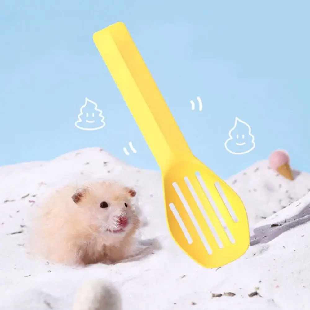 

10pcs Mini Hamster Sand Scoop Plastic Wear Resistant Pet Bath Spoon Random Color Hamster Litter Shovel