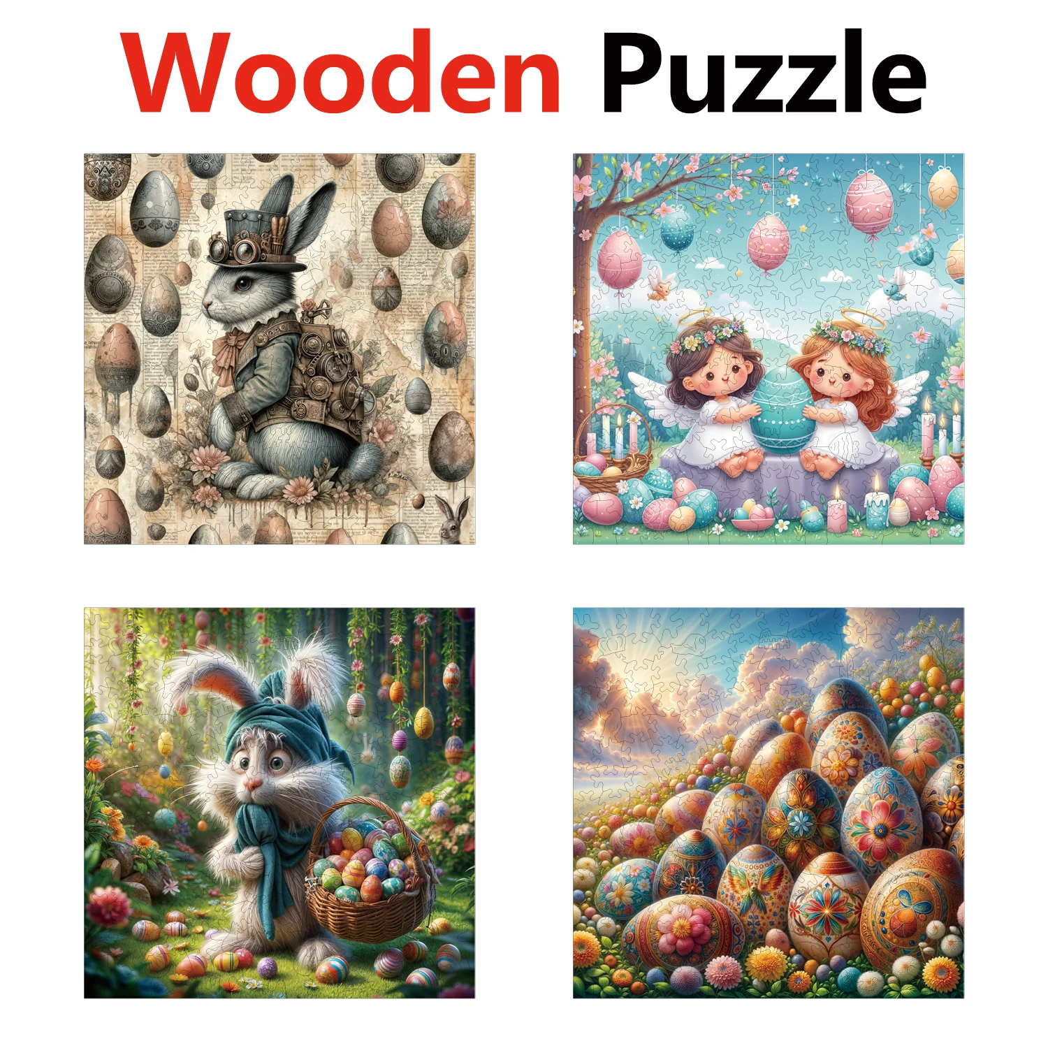 

Rabbit Egg Little Girl Animal Puzzles High Quality Jigsaw Puzzle Wooden Puzzle Best Christmas Gift