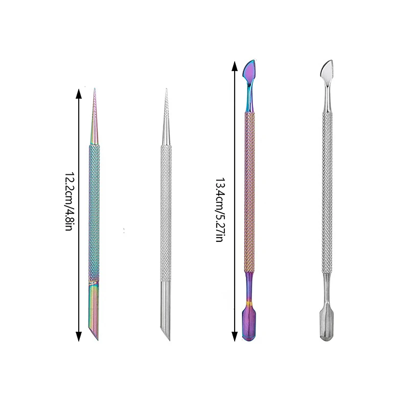 1pcs Double-ended Stainless Steel Cuticle Pusher Dead Skin Push Remover For Pedicure Manicure Nail Art Cleaner Care Tool