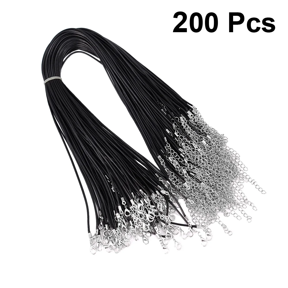 200Pcs Necklace Pendants Wax Rope Durable Waterproof Rope String Wax Line Necklace Jewelry Accessories