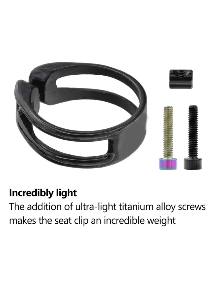 AliExpress Ultralight 6g Full Carbon Fiber +Screws Bike Seatposts Clamps MTB Road Bicycle Seat Post Clip 31.8/34.9mm Accessories