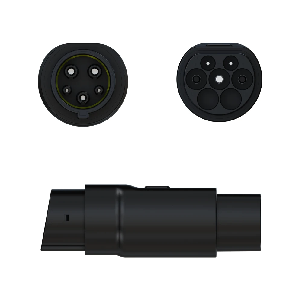 Type2 naar Type1 EV-opladeradapter 32A Eenfasig Compatibel met Type 2-oplader voor elektrische auto met Type 1-oplaadaansluiting