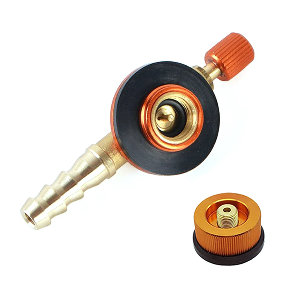 1pcs Stainless Steel Outdoor Camping Gas Stove Switching Charging Inflatable Valve Adapter Gas Cartridge Tank Cylinder Connector