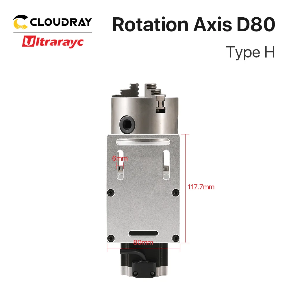 Ultrarayc Rotation Axis Diameter 80mm Rotary Attachment For Laser Marking Machine 9 Times Deceleration for Cylindrical