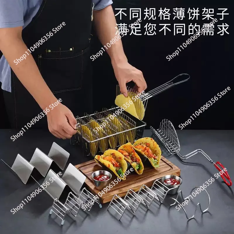 Molde creativo para tacos de sushi de algas marinas, cesta en forma de V para tortillas fritas, soporte para tacos de maíz y tortitas