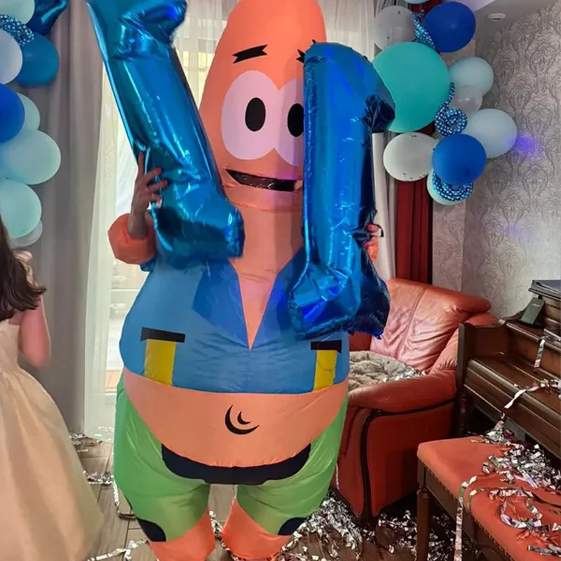 سبونجبوب سكوير بانتس باتريك ستار تأثيري نفخ زي هالوين عيد الميلاد تحت عنوان حفلة مضحك الكرتون الضفدع لطيف زي