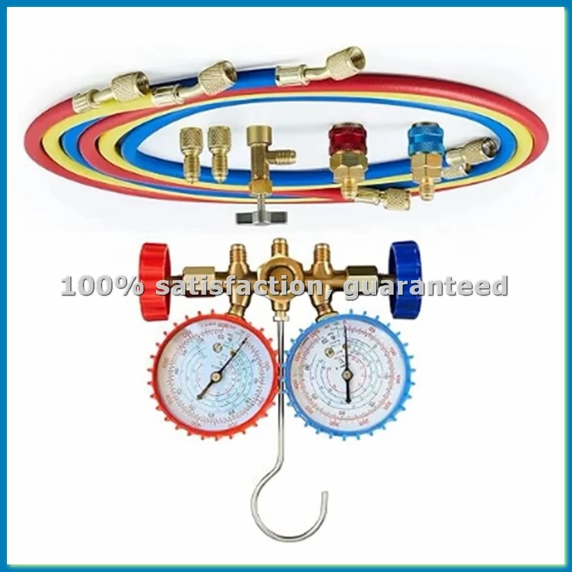 r410a-3way-ac-diagnostic-manifold-gauge-complete-set-for-r134a-r410a-r22-with-hose-adapters-quick-couplers-and-can-tap-a09i