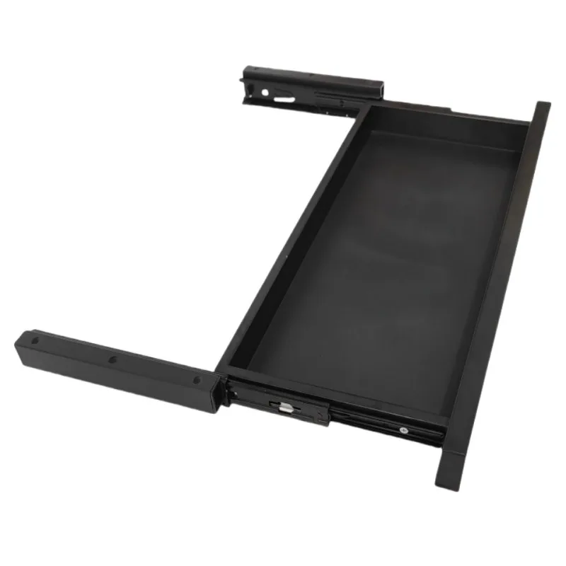 

Computer desk keyboard bracket, tray drawer table slide track guide rail two-section bracket accessories